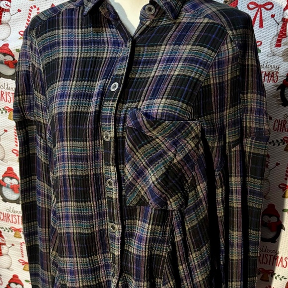 Free People Plaid Button Down shirt - Picture 1 of 7